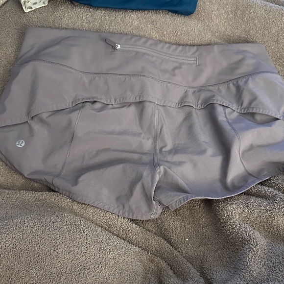 Lululemon Gray purple speed up shorts. EUC, size 8 - Picture 1 of 4